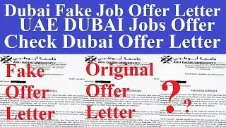 Dubai Fake Job Offer Letter l Fake UAE Job Offers l Dubai Original Job Offer Letter