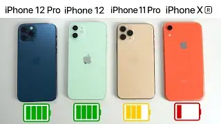 iPhone 12 Pro против iPhone 12 против iPhone 11 Pro против iPhone XR, ТЕСТ БАТАРЕИ 🔋
