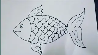Very Easy Fish Drawing For Kids How To Draw Fish How to draw a Fish for kids 