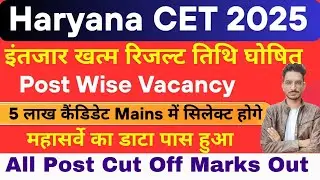 HSSC CET Result Out 🔥 Today 🛑 Haryana CET Cut Off All Post || HSSC CET Court Case Update #hssc 