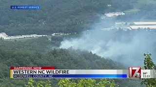Wildfire in NC mountains closes trails; drivers warned of smoke on highway