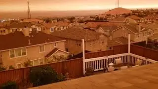 California sky is orange!  #BayAreaFires #orangesky #ClimateChangeIsReal #dontgoout #staysafe