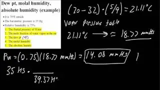 Calculate dew pt, molal humidity, absolute humidity
