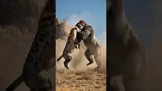This Went Bad for the Hyena Fast #gorillavshyena #brutalanimalfight #unexpectedanimalmoment