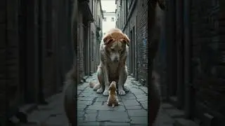Why Is This Giant Dog So Protective of the Tiny Puppy? 🐶❤️ Watch What Happens in the Alley!