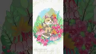 Breakdown Postcard Cats & Flowers