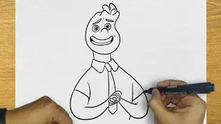 HOW TO DRAW WADE ELEMENTAL STEP BY STEP | DRAWING WADE FROM ELEMENTAL EASY