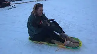 Ellie's first sled run!!