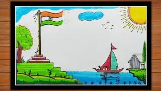 Nature Indian Flag Drawing| Republic day drawing easy| Independence day drawing easy step by step||
