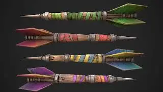 Medieval Wooden Dart Throwing Darts .3D Models Set .