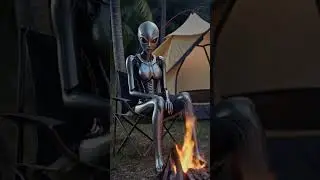 POV: You Invite an Alien to Your Camping Trip 🛸🏕️ #spacemeetsearth