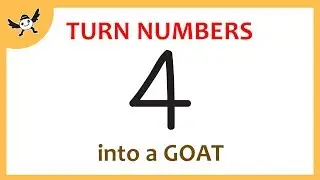 How To Turn Number 4 into Cartoon GOAT &ndash; Easy Goat Drawing Tutorial