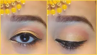 Haldi Ceremony Eye makeup | Yellow & Pink Eye Makeup | Sangeet Eye Makeup | हल्दी रसम मेकअप