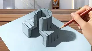 3D Anamorphic Illusion _3D Trick Art On Lining Paper 📜🗞️