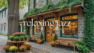OUTDOOR CAFE JAZZ | COZY TERRACE COFFEE MOMENTS 🌿☕ | RELAXING MUSIC
