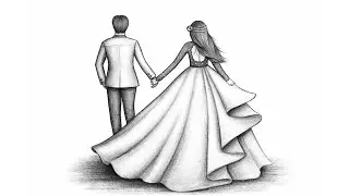 Cute Couple Drawing | Romantic Love Art | Easy Pencil Sketch | Romantic Couple Sketch Drawing