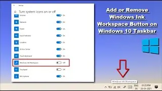 How to Hide or Show Windows Ink Workspace Button on Taskbar in Windows 10