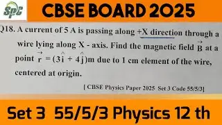 Q18 A current of 5 A is passing along + x direction through a wire lying along x axis . Find the mag