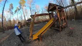 Прогулка семьей в парке gopro max 360