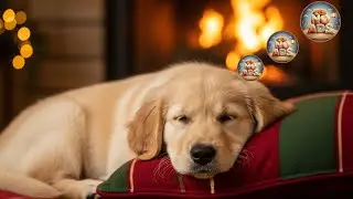 Cozy Dog Sleep Music 🐶💤 | Calming Fireplace Sounds for Anxious Dogs & Puppies 🌙