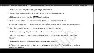 BCS702- Parallel Computing Important Questions Module-1 #parallelcomputing #module1 