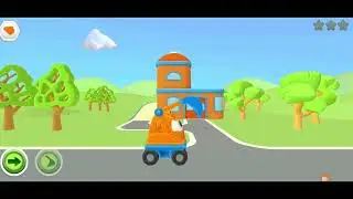 Dinosaur and Poli cars round track play car toys