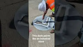 My partner paints road markings with the precision of an industrial robot 😬
