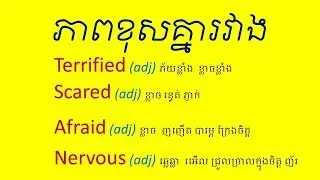 Lesson 498 - Different meaning between terrified scared afraid and nervous Study English Khmer