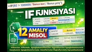 Google Sheets IF Function | IF funksiyasi real ishda qanday ishlaydi? (12 ta amaliy misol)
