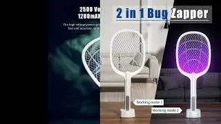 Mosquito Killer Racket Rechargeable Handheld Electric Fly Swatter Mosquito Killer Racket Bat with UV