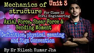 Lecture 1 | Unit 3 | Mechanics Of Structure | Axial Force, Shear Force and Bending Moment