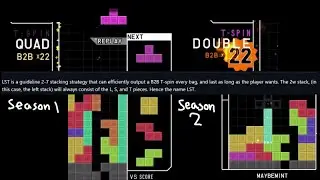 what 22 b2b looks like in season 1 vs season 2 (TETR.IO)