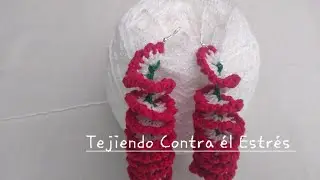 Aretes tricolor en espiral, t&eacute;cnica de crochet