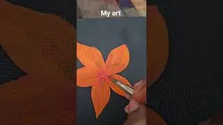 Black canvas painting with acrylic colour 😊