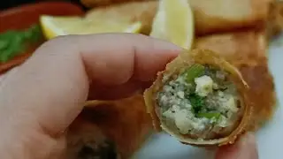 The crispiest best spring rolls/ Bourek Algerian traditional appetizer