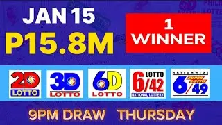 9PM LOTTO RESULTS TODAY JANUARY 15 2026 (Complete Details)