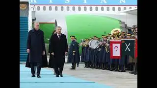Cumhurbaşkanımız Erdoğan, Özbekistan Cumhurbaşkanı Mirziyoyev’i Esenboğa Havalimanı’nda karşıladı