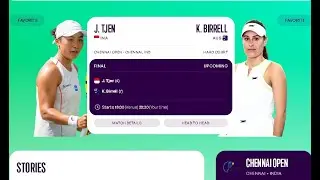 Tjen Vs Birrell | WTA Chennai India Open 2025 LIVE Finals | Live Score & Match Updates