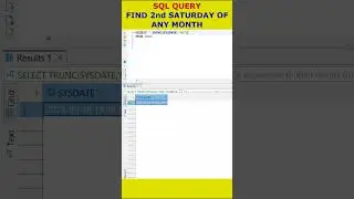 Oracle SQL: SQL Query to Get 2nd  Saturday of Any Month #sqlqueries #sqlinterviewquestions