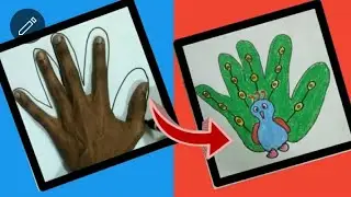 How to draw a National Bird Peacock using Hand|Easy and simple drawing and crafts ideas