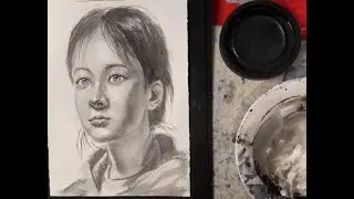 黑白照片感的水墨人物素描 Real-time Ink Portrait Sketch, with black and white photo sense.  260113