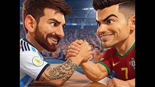 Who Wins? Messi vs Ronaldo Animated Epic Battle! ⚽️#Messi #Ronaldo #CR7 #LeoMessi #Football #Soccer
