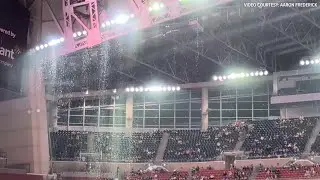 Rain leaks into NRG Stadium during Monster Jam