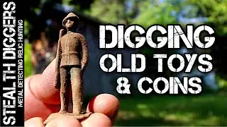 Digging Old toys old coins metal detecting 1800s