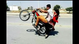 FaNi Wheeler 302 With Girl - One Wheeling - Wheeling Stunts - Bike Wheeling - Pindi Wheeling