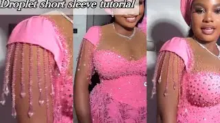 How To Cut And Sew A Cap Sleeve With Fringe Bead Droplet #viral #sleeve design cutting and stitching