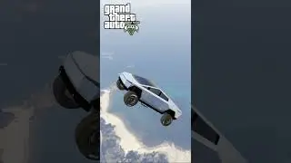 Modified Tesla Cybertruck Jump From Mega Ramp 🔥 | #gtav #megarampstunt #gameplaywithpriyanshu