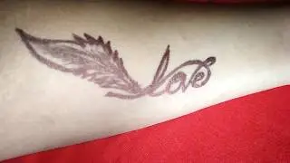 Feather tattoo: Beautiful Small  Feather Love tattoo on Hand for Girls and Boys - Fashion Wing