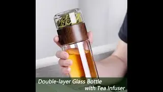 Double-layer Glass Bottle with Tea Infuser