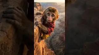 Heartbreaking Struggle: Tiny Baby Monkey Fights to Survive Alone 🐒💔 #shorts | Pure Gaze